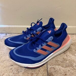 NEW Mens 15/17 Adidas Ultraboost Light “Lucid Blue Coral Fusion” Shoes HP3343